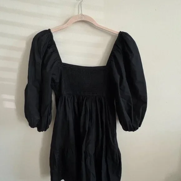 Abercrombie Black Puff Sleeve Dress - Picture 4 of 8